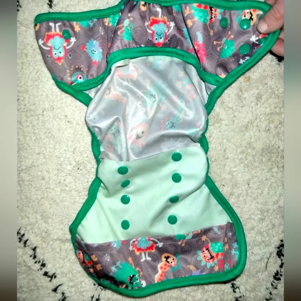 Colorful Monster Print Baby Diaper Cover NWOT Lalabye Baby